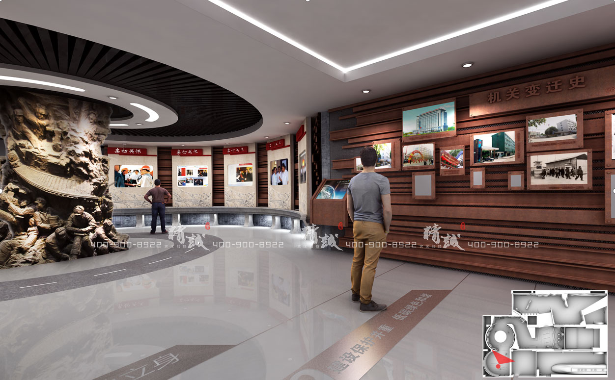 企业展厅设计|中铁北京工程局历史文化展厅设计效果图